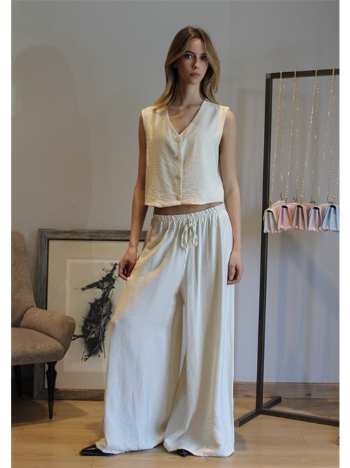 Pantalone a palazzo con coulisse DIECI MINUTI | 11482
